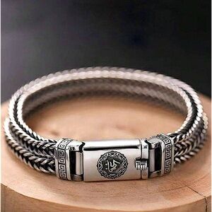 Stainless Steel Chain Link Bracelet, Mantra, Curb Hand Woven Fashion Jewelry